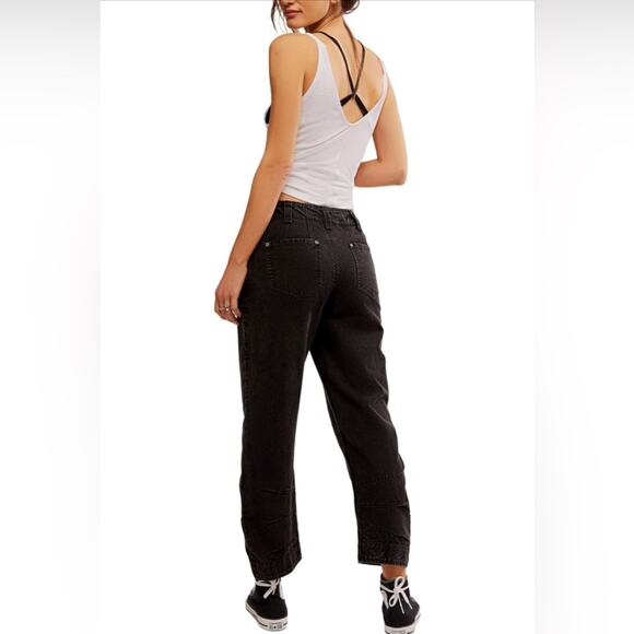 Free People We The Free Supersonic Slim Barrel Black Jeans Women’s Size 8 NWOT - Picture 2 of 14